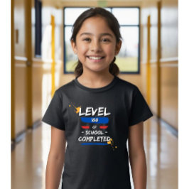 レベル100のロック解除： 100日の学校の子供 Tシャツ