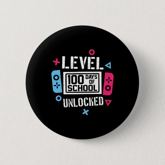 レベル100の学校生活が解禁！ゲーマー向けビデオゲーム 缶バッジ (正面)