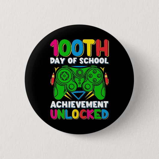 レベル100の学校生活が解禁!ゲーマー100日目 缶バッジ (正面)