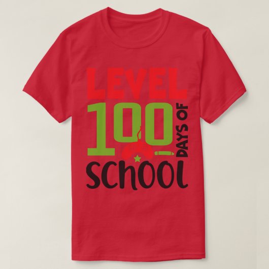 レベル100ビデオゲーム100日の学校の少年ギル Tシャツ (デザイン正面)