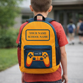 レベル100到達 ゲーマー 100日目の学校 プリントバックパック