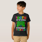 レベル100学校の日のロック解除ゲーマー100日 Tシャツ (正面フル)