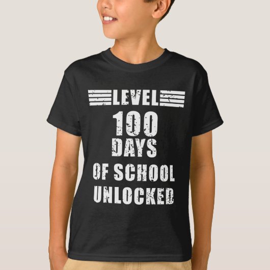 レベル100学校の解錠ゲーマークールボーイの少年 Tシャツ (正面)