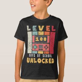 レベル100学校の解錠ゲーマークールボーイの少年 Tシャツ