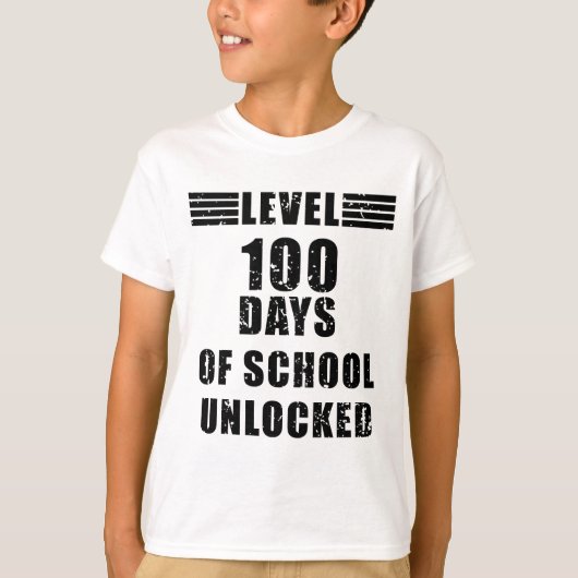 レベル100学校の解錠ゲーマークールボーイの少年 Tシャツ (正面)