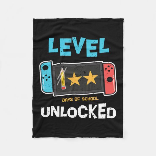 レベル100日の学校のロック解除されたおもしろい子供に戻る フリースブランケット (正面)