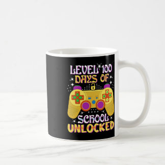 レベル100日の学校のロック解除ゲーマーおもしろい コーヒーマグカップ