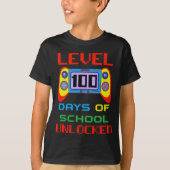 レベル100日の学校のロック解除ゲーマーキッズT市 Tシャツ