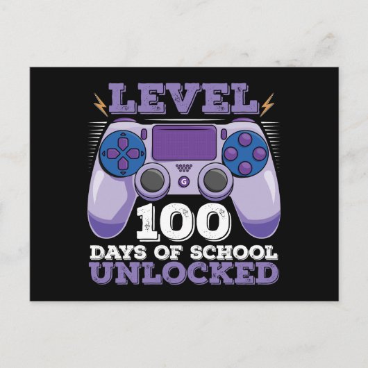 レベル100日の学校のロック解除ゲーマーゲーム ポストカード (正面)