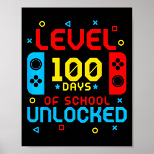 レベル100日の学校のロック解除ゲーマービデオゲーム ポスター