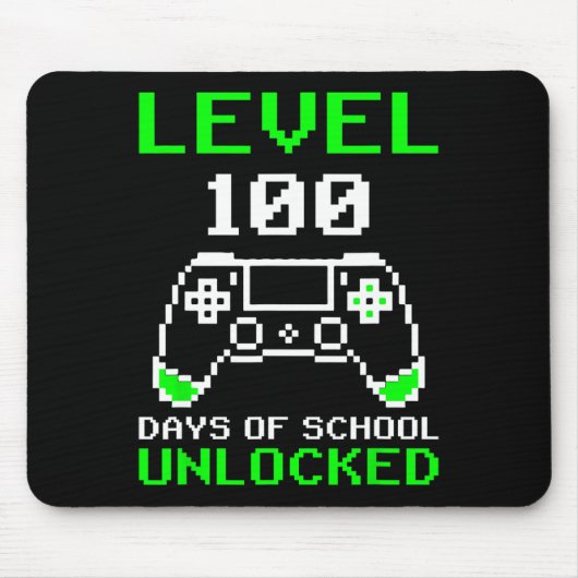 レベル100日の学校のロック解除ゲーマービデオゲーム マウスパッド (正面)