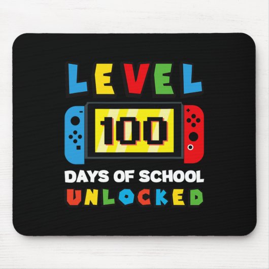 レベル100日の学校のロック解除ゲーマービデオゲーム マウスパッド (正面)
