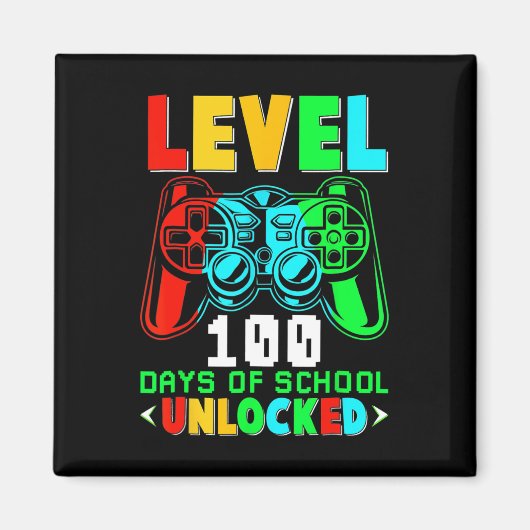 レベル100日の学校のロック解除ゲーマービデオゲーム マグネット (正面)