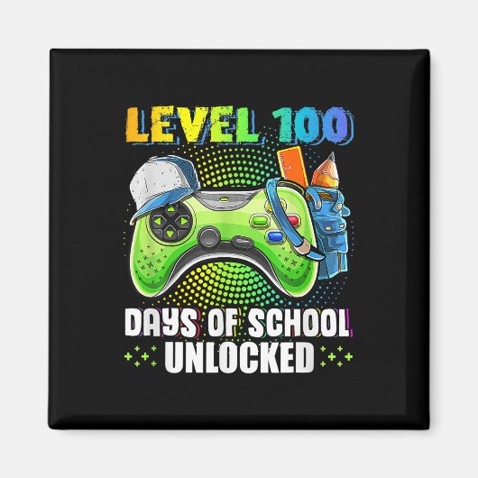 レベル100日の学校のロック解除ゲーマービデオゲーム マグネット (正面)