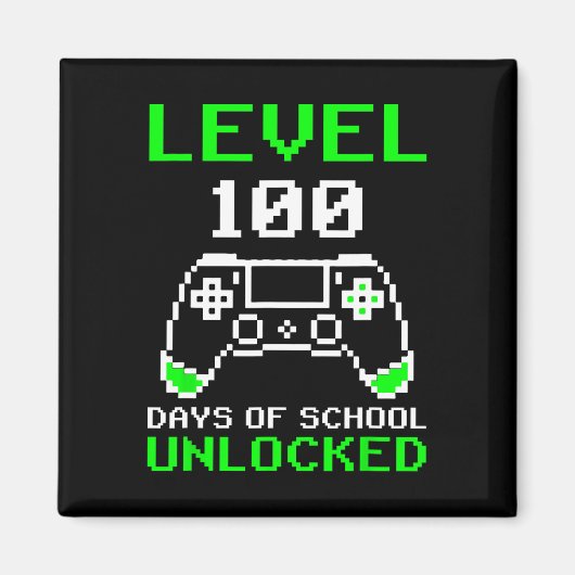レベル100日の学校のロック解除ゲーマービデオゲーム マグネット (正面)