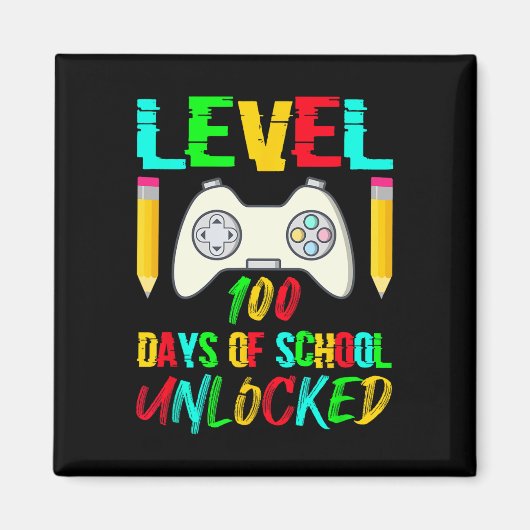 レベル100日の学校のロック解除ゲーマービデオゲーム マグネット (正面)