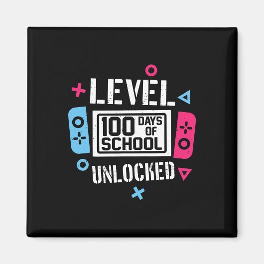 レベル100日の学校のロック解除ゲーマービデオゲーム マグネット (正面)