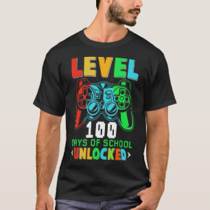 レベル100日の学校のロック解除ゲーマービデオゲーム Tシャツ