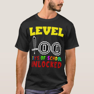 レベル100日の学校のロック解除ゲーマービデオゲーム Tシャツ