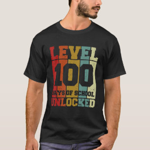 レベル100日の学校のロック解除ゲーマービデオゲーム Tシャツ