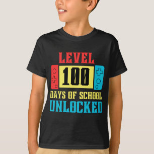 レベル100日の学校のロック解除ゲーマービデオゲーム Tシャツ