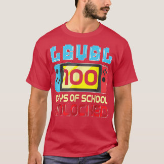 レベル100日の学校のロック解除ゲーマービデオゲーム Tシャツ