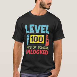 レベル100日の学校のロック解除ゲーマービデオゲーム Tシャツ