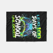 レベル100日の学校のロック解除ゲーマーボーイガールV フリースブランケット (正面(横))