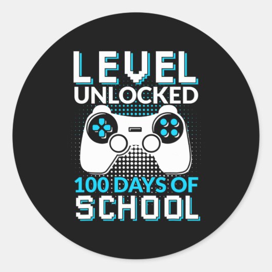 レベル100日の学校のロック解除ゲーマーNerdyチーム ラウンドシール (正面)