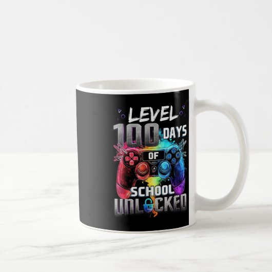 レベル100日の学校のロック解除100日目O コーヒーマグカップ (右)