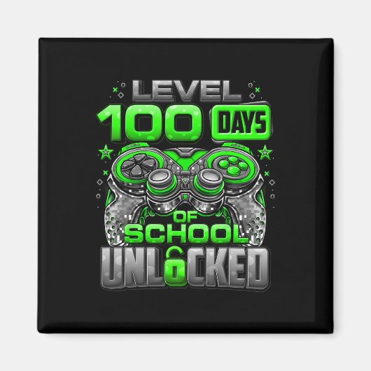 レベル100日の学校のロック解除100日目O マグネット (正面)
