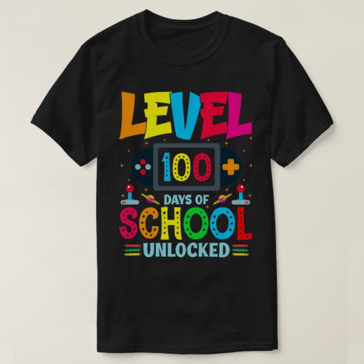 レベル100日の学校のロック解除29 Tシャツ (デザイン正面)