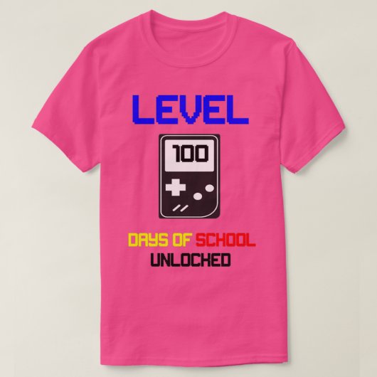 レベル100日の学校のロック解除38 Tシャツ (デザイン正面)