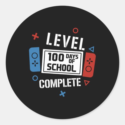 レベル100日の学校の完全なビデオゲーム少年 ラウンドシール (正面)