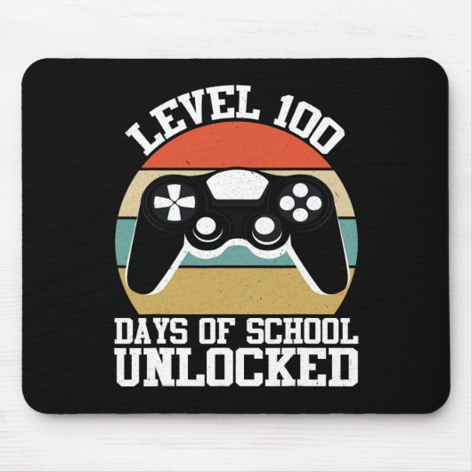レベル100日の学校全体ゲーマービデオゲーム マウスパッド (正面)