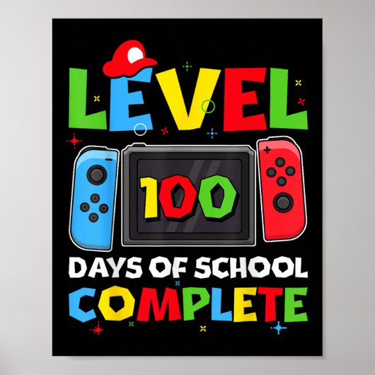 レベル100日の学校全体ビデオゲーム100th ポスター (正面)
