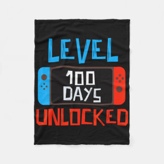 レベル100日スクールアンロックゲーマーボーイズおもしろい10 フリースブランケット