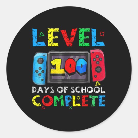 レベル100日学校完備ハッピー100日目 ラウンドシール (正面)