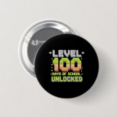 レベル100 学校で100日目を迎えて ゲームのピクセルロック解除 100 缶バッジ (正面&裏面)