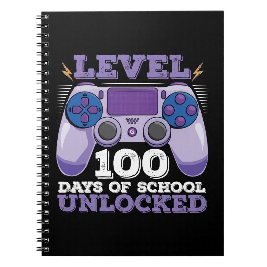 レベル100 学校へ行く日 解禁 ゲーマー ゲーム ノートブック (正面)