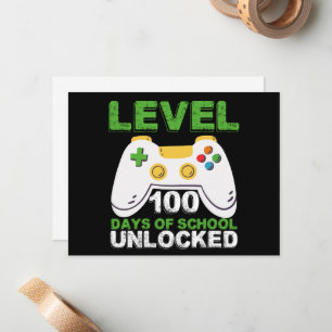 レベル100 学校へ行く日 解禁 ゲーマー ビデオゲーム ノートカード