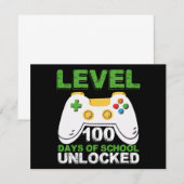 レベル100 学校へ行く日 解禁 ゲーマー ビデオゲーム ノートカード (正面/裏面)