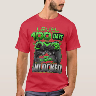 レベル100 学校へ行く日 解禁 ゲーミング ゲーマー男子 Tシャツ