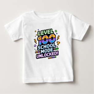 レベル100 学校モード解除 100日目の学校 ベビーTシャツ