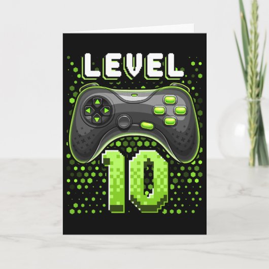 レベル10 ゲーミングコントローラー 10歳の誕生日 ゲーム好き カード (正面)