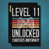 レベル11のロック解除された11誕生日 パーソナライズされた 招待状