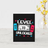 レベル11アンロックゲーマー11誕生日ギフトビデオG カード (黄色い花)