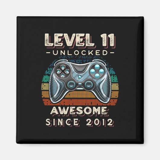 レベル11アンロック記念!ビデオゲーム11歳の誕生日 マグネット (正面)