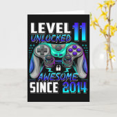レベル11アンロック オーサム シンス2014 11歳の誕生日 カード (黄色い花)