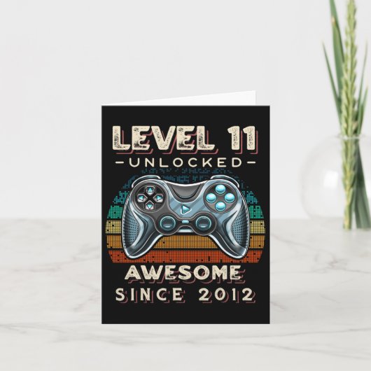 レベル11アンロック ゲーム好きな11歳の誕生日 カード (正面)